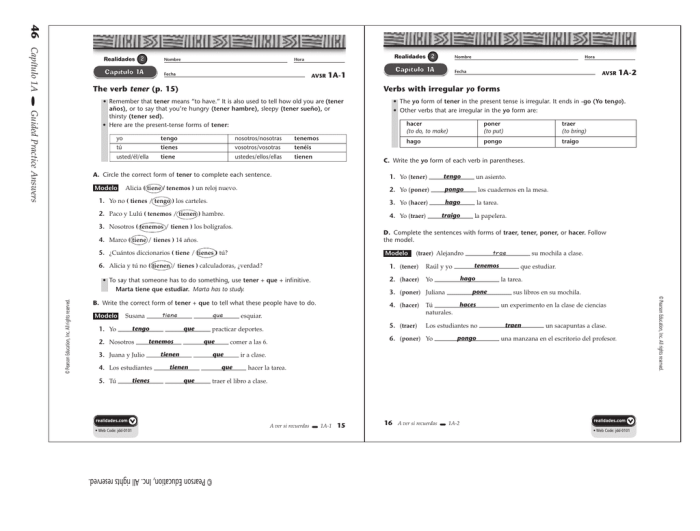 Realidades 2 capítulo 1b answer key pdf