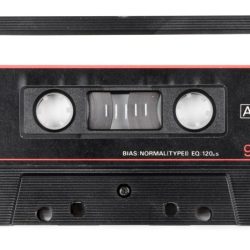 The tape in a videotape cassette has a total